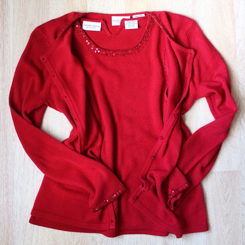 Cardigan & Tank Top Set Sequins Beaded CLASSY LN